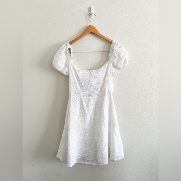 Gianni Bini White Tie Front Eyelet Dress - Picture 7 of 11